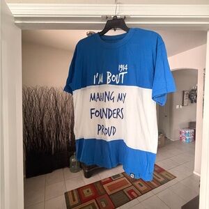 Phi Beta Sigma Mens Blue and White Shirt